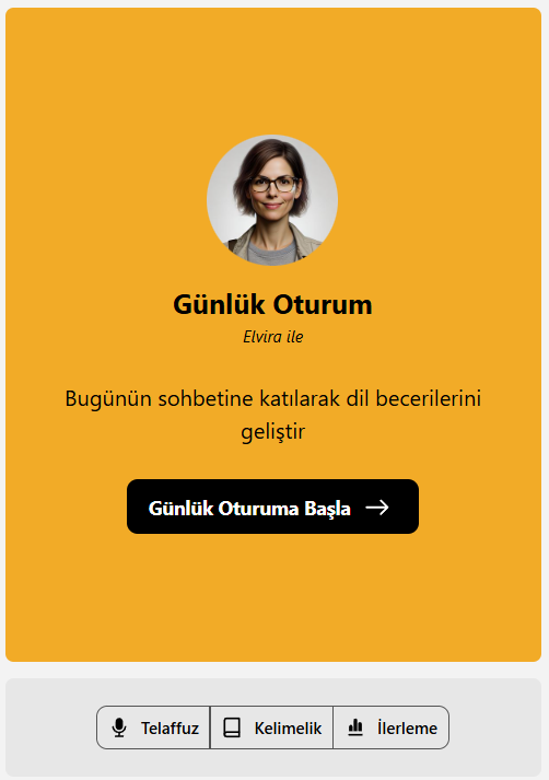 Konuşio AI 1 Aylık Abonelik 3 gün ücretsiz deneme  40’tan fazla dil öğrenme imkânı Günlük hayattan, gerçekçi diyaloglar Anında geri bildirim Haftalık ilerleme raporu Telaffuz çalışması Konu açıklamalı interaktif sözlük Çok dilli konuşma tanıma özelliği Role-playing oyunları, testler, konuya göre çalışma ve çok daha fazlası